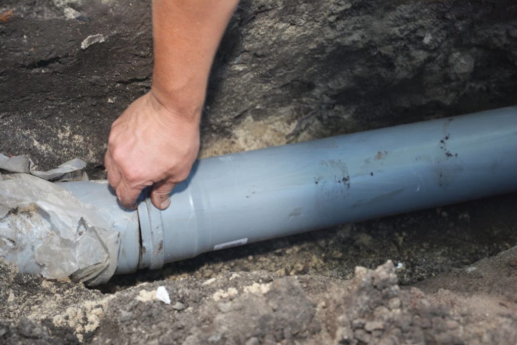 Pineville sewer line installation