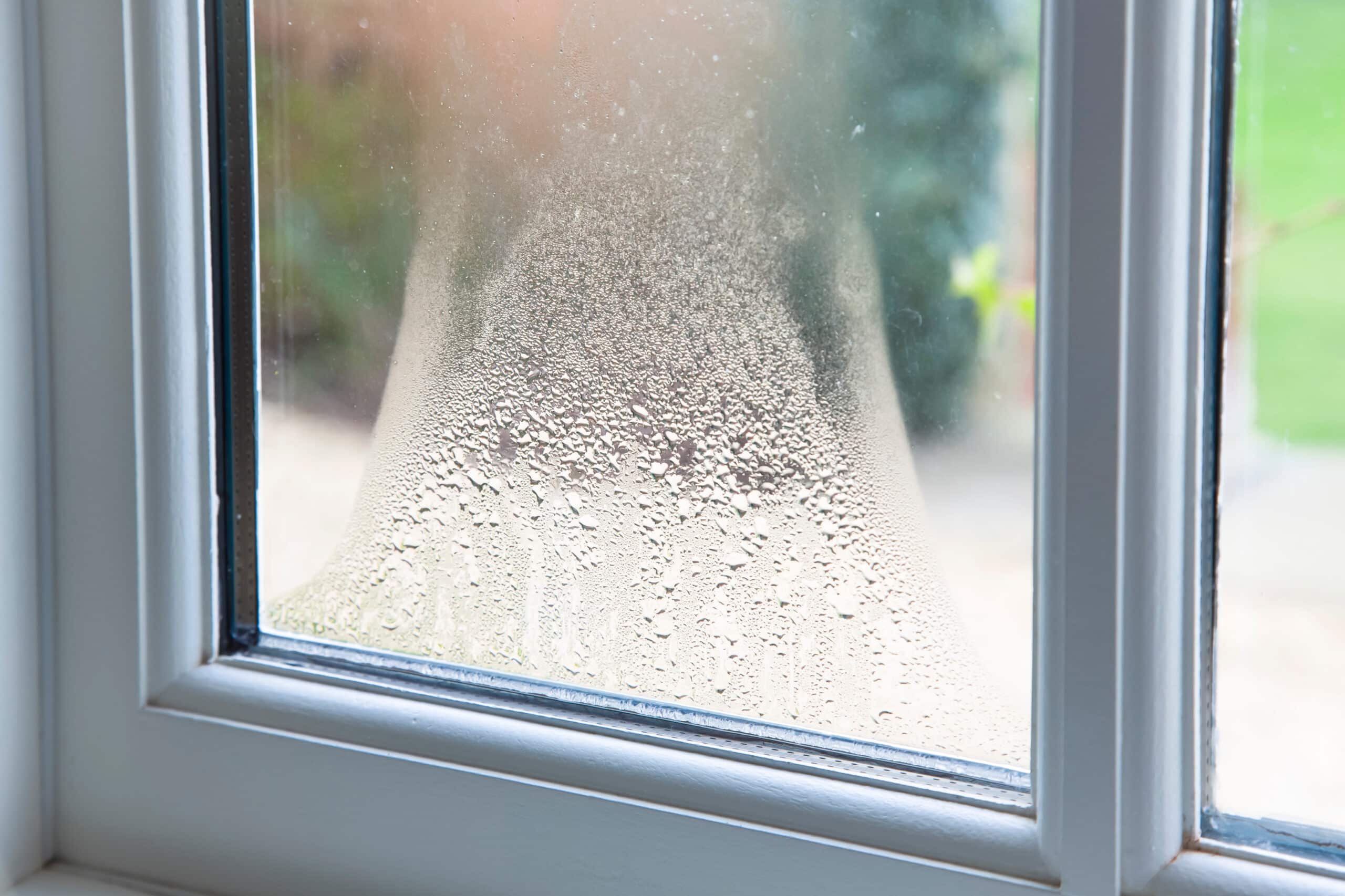 condensation on a window due to high humidity in a home